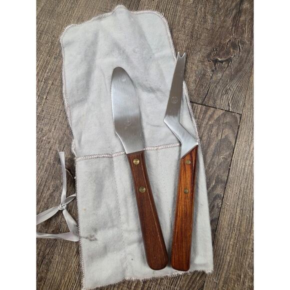 Knivman Other - Knivman Eskilstuna SWEDEN Teak Wood Handle MCM Kitchen Knives Tools Set of 2